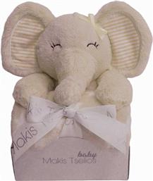 ΚΟΥΒΕΡΤΑ FLEECE ΑΓΚΑΛΙΑΣ (80X110) + ΛΟΥΤΡΙΝΟ ELEPHANT BEIGE MAKIS TSELIOS