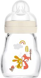 FEEL GOOD PREMIUM GLASS BABY BOTTLE 0M+ ΓΥΑΛΙΝΟ ΜΠΙΜΠΕΡΟ ΜΕ ΘΗΛΗ ΣΙΛΙΚΟΝΗΣ ΑΡΓΗΣ ΡΟΗΣ 170ML, ΚΩΔ 370SU - ΜΠΕΖ MAM