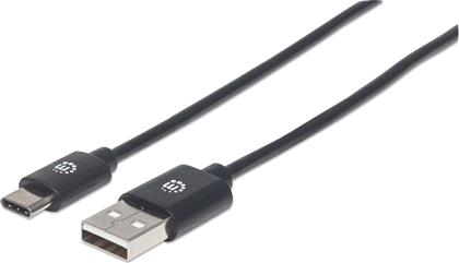 ΚΑΛΩΔΙΟ USB 2.0 TYPE-A MALE TO USB-C MALE - 2M - ΜΑΥΡΟ MANHATTAN από το MEDIA MARKT