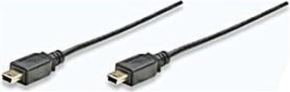 USB 2.0 CABLE MINI-A MALE TO MINI-B MALE 1.8M - BLACK (391122) MANHATTAN