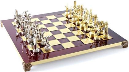 ΣΚΑΚΙ ΜΕΤΑΛΛΙΚΟ &QUOT;ΔΙΣΚΟΒΟΛΟΣ&QUOT; ΜΕΣΑΙΟ ΚΟΚΚΙΝΟ ΧΡΥΣΟ/ΑΣΗΜΕΝΙΟ 36X36CM MANOPOULOS