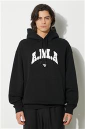 ΒΑΜΒΑΚΕΡΗ ΜΠΛΟΥΖΑ AMA COMFORT HOODIE ΧΡΩΜΑ: ΜΑΥΡΟ, ΜΕ ΚΟΥΚΟΥΛΑ, CMBB106F24FLE0081001 MARCELO BURLON