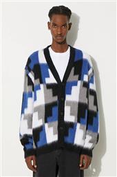 ΖΑΚΕΤΑ ΑΠΟ ΜΙΓΜΑ ΜΑΛΛΙΟΥ AOP DAMIER CROSS KNIT CARDIGAN ΧΡΩΜΑ: ΓΚΡΙ, CMHB001F24KNI0010645 MARCELO BURLON