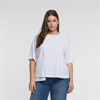 ΑΣΥΜΜΕΤΡΟ ΒΑΜΒΑΚΕΡΟ T-SHIRT ΜΕ LAYERED ΣΧΕΔΙΟ MAT FASHION