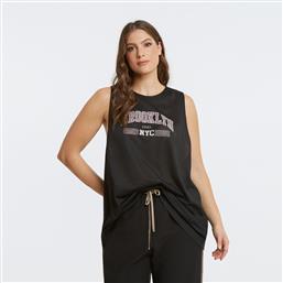 ΑΜΑΝΙΚΟ MESH TOP ΜΕ ΣΤΑΜΠΑ “BROOKLYN NYC” MAT FASHION