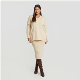BASIC ΠΛΕΚΤΗ ΜΠΛΟΥΖΑ ΜΕ V-ΛΑΙΜΟΚΟΨΗ MAT FASHION