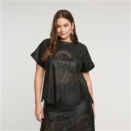 ΜΠΛΟΥΖΑ ΔΕΡΜΑΤΙΝΗ ΜΕ LASER-CUT ΜΟΤΙΒΑ MAT FASHION