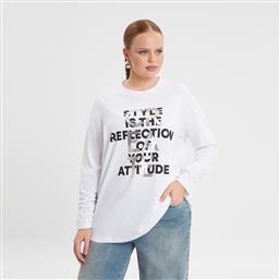 ΜΠΛΟΥΖΑ T-SHIRT ΒΑΜΒΑΚΕΡΗ ΜΕ METALLIC PRINTS MAT FASHION