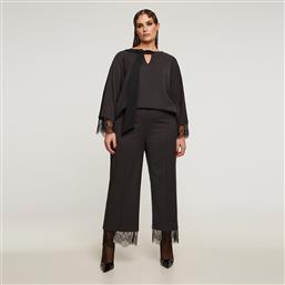 CROPPED ΡΙΓΕ ΠΑΝΤΕΛΟΝΑ ΜΕ ΔΑΝΤΕΛΑ ΣΤΟ ΤΕΛΕΙΩΜΑ MAT FASHION