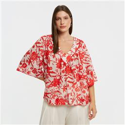 ΦΛΟΡΑΛ ΜΠΛΟΥΖΑ ΜΕ ΦΑΡΔΙΑ ΜΑΝΙΚΙΑ MAT FASHION