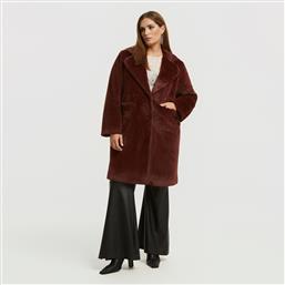 ΗΜΙΠΑΛΤΟ ΑΠΟ FAUX ΓΟΥΝΑ ΜΕ ΔΙΚΟΥΜΠΟ ΚΛΕΙΣΙΜΟ ΚΑΙ ΠΛΑΙΝΕΣ ΤΣΕΠΕΣ MAT FASHION