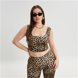 ΚΡΟΠ ΤΟΠ ΛΕΟΠΑΡ ΜΕ ΤΕΤΡΑΓΩΝΗ ΛΑΙΜΟΚΟΨΗ MAT FASHION από το MAT FASHION