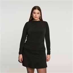 ΜΑΥΡΟ ΜΠΛΟΥΖΑΚΙ ΑΠΟ SUPER JERSEY ΜΕ ΠΤΥΧΩΣΕΙΣ MAT FASHION