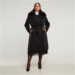 ΜΑΚΡΥ ΚΑΠΙΤΟΝΕ ΠΑΛΤΟ ΜΕ FAUX FUR ΓΙΑΚΑ & ΖΩΝΗ MAT FASHION