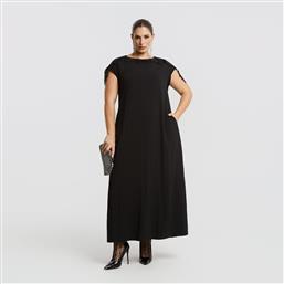 MAXI ΦΟΡΕΜΑ ΜΕ 3D ΔΑΝΤΕΛΕΝΙΕΣ FLORAL ΛΕΠΤΟΜΕΡΕΙΕΣ ΣΤΟΥΣ ΩΜΟΥΣ MAT FASHION