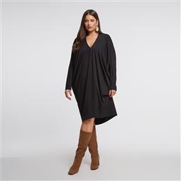 ΝΤΡΑΠΕ MIDI ΦΟΡΕΜΑ ΜΕ V-ΛΑΙΜΟΚΟΨΗ MAT FASHION