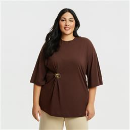 OVERSIZED ΒΑΜΒΑΚΕΡΟ T-SHIRT ΜΕ ΜΕΤΑΛΛΙΚΗ ΛΕΠΤΟΜΕΡΕΙΑ MAT FASHION