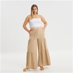 ΨΗΛΟΜΕΣΗ WIDE-LEG ΠΑΝΤΕΛΟΝΑ ΜΕ ΒΟΛΑΝ MAT FASHION