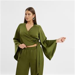 ΣΑΤΕΝ ΜΠΛΟΥΖΑ ΚΡΟΥΑΖΕ ΜΕ ΦΑΡΔΙΑ ΜΑΝΙΚΙΑ MAT FASHION