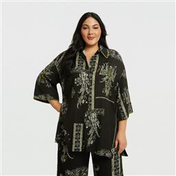 ΣΑΤΕΝ OVERSIZED ΠΟΥΚΑΜΙΣΟ ΜΕ ΕΜΠΡΙΜΕ ΜΟΤΙΒΟ MAT FASHION