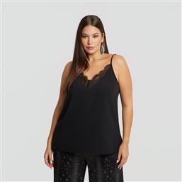 ΣΑΤΕΝ ΤΟΠ ΜΕ ΔΑΝΤΕΛΕΝΙΑ V-ΛΑΙΜΟΚΟΨΗ MAT FASHION