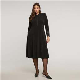 SUPER JERSEY MIDI ΦΟΡΕΜΑ ΜΕ ΔΙΑΚΟΣΜΗΣΗ ΣΤΟ ΓΙΑΚΑ ΚΑΙ ΣΤΑ ΜΑΝΙΚΙΑ MAT FASHION