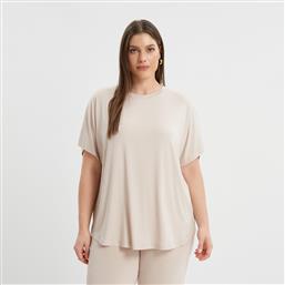 OVERSIZED T-SHIRT ΑΠΟ ΜΠΑΜΠΟΥ ΜΕ ΣΤΡΟΓΓΥΛΟ ΤΕΛΕΙΩΜΑ MAT