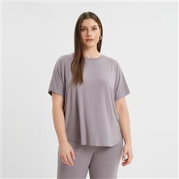 OVERSIZED T-SHIRT ΑΠΟ ΜΠΑΜΠΟΥ ΜΕ ΣΤΡΟΓΓΥΛΟ ΤΕΛΕΙΩΜΑ MAT FASHION