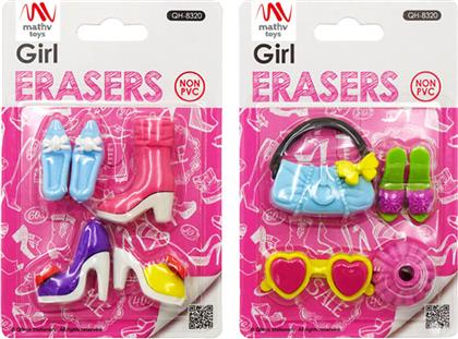 FANCY ERASER SET: GIRL IN PINK MATHV TOYS