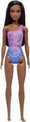 BARBIE: BEACH - DARK SKIN DOLL WEARING TROPICAL PINK AND BLUE SWIMSUIT MATTEL