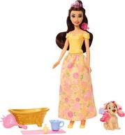 DISNEY PRINCESS: BELLA BATHE & BRUSH DOG - FASHION DOLL MATTEL