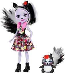 ENCHANTIMALS FXM72 SAGE SKUNK DOLL (6 INCH), AND CAPER ANIMAL FRIEND FIGURE, MULTICOLOUR MATTEL