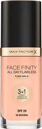 FACEFINITY ALL DAY FLAWLESS 3IN1 FOUNDATION 30ML 50 NATURAL MAX FACTOR από το ATTICA