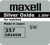 BUTTON CELL BATTERY SILVER SR-44 SW /357/ 1.55V MAXELL