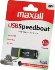 SPEEDBOAT 32GB USB 2.0 FLASH DRIVE BLACK MAXELL