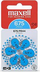 ZINK AIR BATTERY ZA675 6PCS. BUTTON FOR HEARING AIDS MAXELL