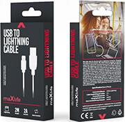 CABLE USB - LIGHTNING 2,0 M 2A WHITE MAXLIFE από το e-SHOP
