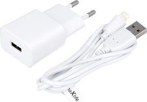 UNIVERSAL TRAVEL CHARGER MXTC-01 USB 1A + 8-PIN CABLE WHITE MAXLIFE από το PLUS4U