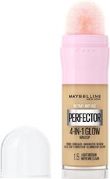 INSTANT ANTI-AGE PERFECTOR 4-IN-1 GLOW MAKEUP ΠΟΛΥΧΡΗΣΤΙΚΟ MAKEUP ΓΙΑ ΛΑΜΠΕΡΗ ΕΠΙΔΕΡΜΙΔΑ ΜΕ ΣΦΟΥΓΓΑΡΑΚΙ 20ML - 1.5 LIGHT MEDIUM MAYBELLINE