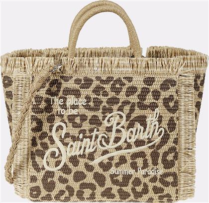 COLETTE STRAW N-STRAW BAG WITH HANDLE-LEOPARD 18 EMB (ΔΙΑΣΤΑΣΕΙΣ: 26 X 23 X 15 ΕΚ.) MC2