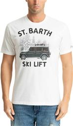 ΑΝΔΡΙΚΟ T-SHIRT ΜΕ ΣΧΕΔΙΟ ΚΑΙ ΛΟΓΟΤΥΠΟ ''SKI LIFT'' REGULAR FIT - ARN0001-00930G ΛΕΥΚΟ MC2 SAINT BARTH