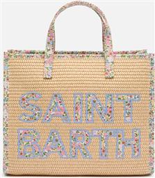 VIVIAN MID STRAW-STRAW HANDBAG WITH PIPING-11 PATCH FLORY 21 (ΔΙΑΣΤΑΣΕΙΣ: 28 X 23 X 15ΕΚ.) MC2
