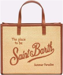VIVIAN STRAW-STRAW SHOULDER BAG WITH PIPING-1118 EMB (ΔΙΑΣΤΑΣΕΙΣ: 38 X 30 X 14ΕΚ.) MC2