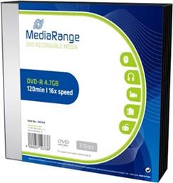 ΔΙΣΚΟΙ CD/DVD DVD-R 4.7GB 5ΤΜΧ MEDIARANGE