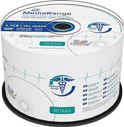 MEDICAL LINE DVD-R 120 4.7GB 16X INKJET FULLSURFACE PRINTABLE CAKE BOX X 50 (MR429) MEDIARANGE