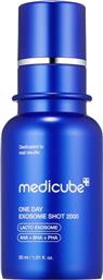 ONE DAY EXOSOME SHOT 2000 SERUM ΟΡΟΣ ΜΕ ΕΞΩΣΩΜΑΤΑ & ΤΕΧΝΟΛΟΓΙΑ MICRONEEDLE ΓΙΑ ΒΕΛΤΙΩΣΗ ΤΩΝ ΠΟΡΩΝ, ΛΕΙΑΝΣΗ ΤΗΣ ΥΦΗΣ ΤΟΥ ΔΕΡΜΑΤΟΣ, & ΕΝΙΣΧΥΣΗ ΤΟΥ ΦΡΑΓΜΟΥ ΓΙΑ ΛΑΜΠΕΡΗ ΕΠΙΔΕΡΜΙΔΑ 30ML MEDICUBE