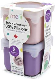 ΣΕΤ 2ΤΜΧ ΔΟΧΕΙΟ ΣΙΛΙΚΟΝΗΣ ΓΙΑ ΣΝΑΚ 236ML PINK/PURPLE MEL23300 (ΥΛΙΚΟ: ΣΙΛΙΚΟΝΗ, ΧΡΩΜΑ: ΡΟΖ) - - MEL23300 MELII