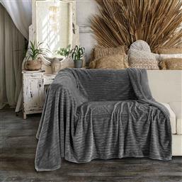 ΡΙΧΤΑΡΙ ΤΡΙΘΕΣΙΟΥ ΚΑΝΑΠΕ FLEECE (170X300) MELINEN ENZO GREY MELINEN HOME από το SPITISHOP