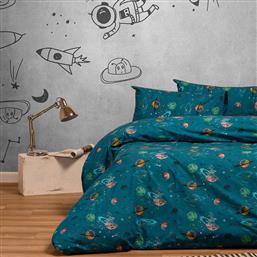 ΠΑΠΛΩΜΑΤΟΘΗΚΗ ΒΑΜΒΑΚΕΡΗ ΜΟΝΗ 165X245ΕΚ. INTERSTELLAR BLUE KIDS LINE 20004383 (ΥΦΑΣΜΑ: ΒΑΜΒΑΚΙ 100%, ΧΡΩΜΑ: ΠΕΤΡΟΛ ) - - 20004383 MELINEN