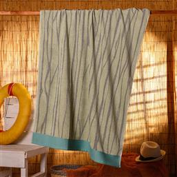 ΠΕΤΣΕΤΑ ΘΑΛΑΣΣΗΣ ΒΑΜΒΑΚΕΡΗ ΖΑΚΑΡ VELOUR 86X160ΕΚ. MINIMAL STRIPES AQUA 20002234 (ΥΦΑΣΜΑ: ΒΑΜΒΑΚΙ 100%, ΧΡΩΜΑ: AQUA) - - 20002234 MELINEN